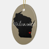 Wisconsin Town Keramisch Ornament (Links)