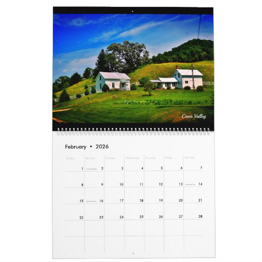 Wisconsin-Uitzichten Kalender (Feb 2026)