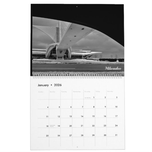 Wisconsin-Uitzichten Kalender (Jan 2026)