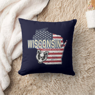 Wisconsin United States State Map USA Kussen