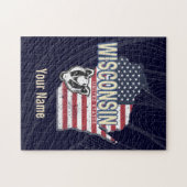 Wisconsin United States State Map USA Legpuzzel (Horizontaal)