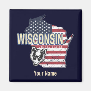 Wisconsin United States State Map  USA Magneet