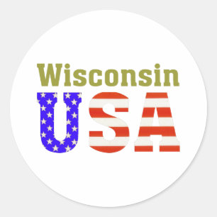 Wisconsin USA! Ronde Sticker