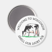 Wisconsin Vache Laitier Agricole Aimant Humour (Recto/Verso)
