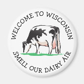 Wisconsin Vache Laitier Agricole Aimant Humour (Devant)