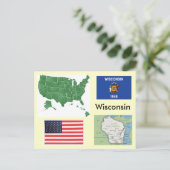 Wisconsin, Verenigde Staten Briefkaart (Staand voorkant)