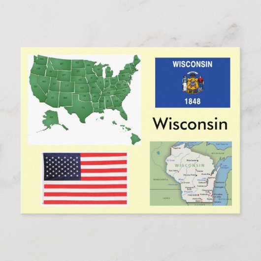 Wisconsin, Verenigde Staten Briefkaart (Voorkant)