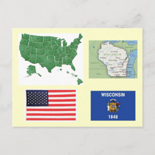 Wisconsin, Verenigde Staten Briefkaart