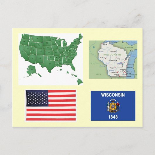 Wisconsin, Verenigde Staten Briefkaart (Voorkant)