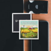  Wisconsin Vierkante Button 5,1 Cm