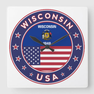 Wisconsin Vierkante Klok