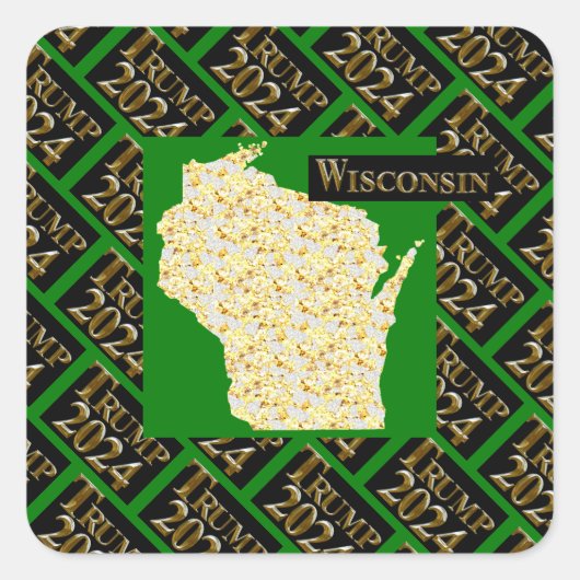 WISCONSIN VIERKANTE STICKER (Voorkant)