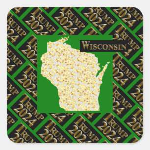 WISCONSIN VIERKANTE STICKER