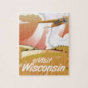 Wisconsin vintage poster legpuzzel