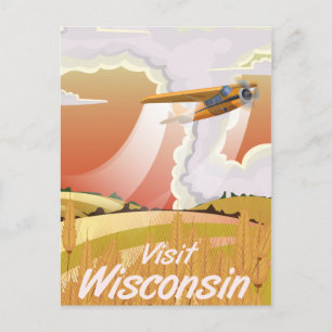 Wisconsin vintage reisposter briefkaart