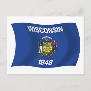 Wisconsin Vlag Ansichtkaart Briefkaart