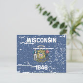  WISCONSIN-vlag Briefkaart (Staand voorkant)