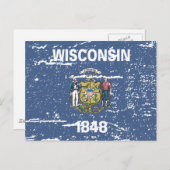  WISCONSIN-vlag Briefkaart (Voorkant / Achterkant)
