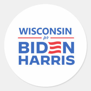 Wisconsin voor Biden Harris Ronde Sticker