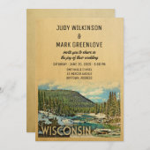 Wisconsin Wedding Invitation  Natuur Kaart (Voorkant / Achterkant)