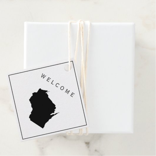 Wisconsin welkomsttas cadeau Labels, bruiloft week Bedankjes Labels (In situ)