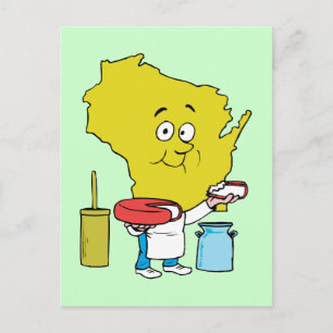 Wisconsin WI Cheese Vintage Travel Souvenir Briefkaart