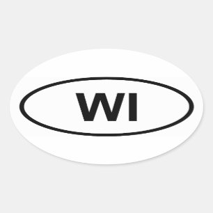 Wisconsin "WI" Ovale Sticker