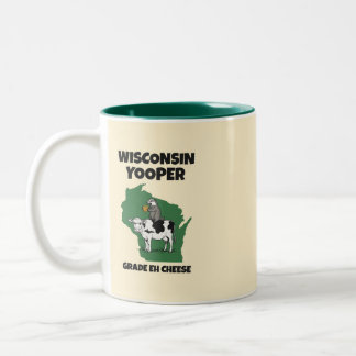 Wisconsin Yooper Grade Eh Kaas Grappige Koe Tweekleurige Koffiemok