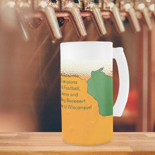Wisconsinite Champions Football, kaas en bier Matglas Bierpul