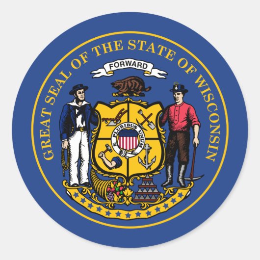 Wisconsinite Seal, Zegel van Wisconsin Sticker (Voorkant)