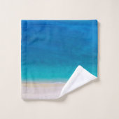 Wisdoeken: Tropische strandwal, oceaan, golven Bad Handdoek (Wasdoekje)