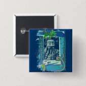 Wisdom Blue Vierkante Button 5,1 Cm (Voorkant /achterkant)