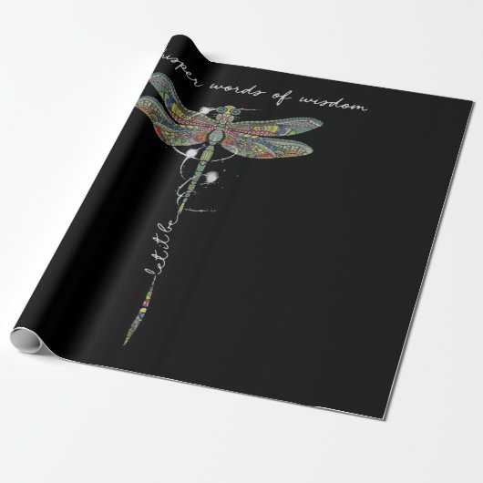 Wisdom Brocade Dragonfly Cadeaupapier (Uitgerold)