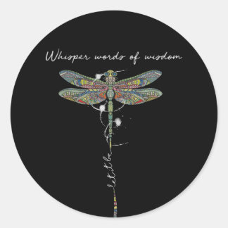 Wisdom Brocade Dragonfly Ronde Sticker