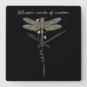 Wisdom Brocade Dragonfly Vierkante Klok