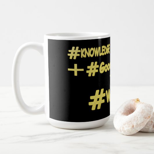 "WISDOM EQUATION" Cute Expression Design. Bestel n Koffiemok (Met donut)