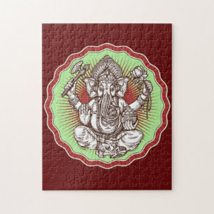 Wisdom Ganapati India Hindu Lord Ganesha Elephant Legpuzzel