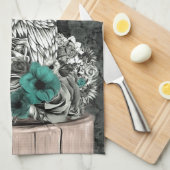 Wisdom in natuur florale uil theedoek (Quarter Fold)