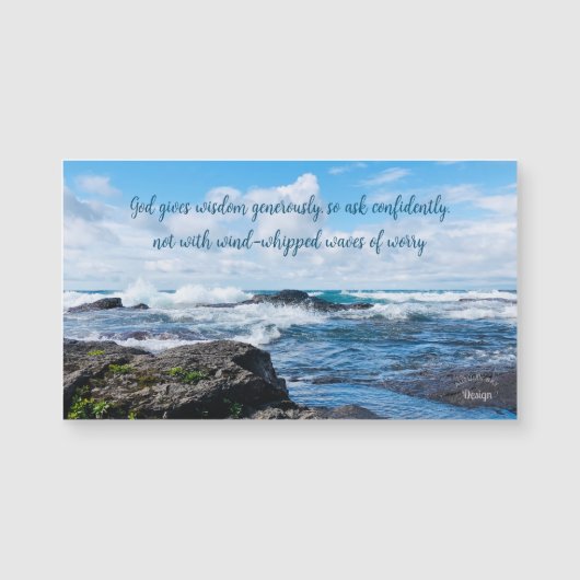Wisdom Inspirational Blue Waves Magnet de photogra (Devant)