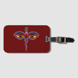 Wisdom-ogen van boeddha - Bodhnath - tempelogen Bagagelabel