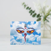 Wisdom-ogen van boeddha - Bodhnath - tempelogen Briefkaart (Staand voorkant)