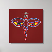 Wisdom-ogen van boeddha - Bodhnath - tempelogen Canvas Afdruk (Voorkant)