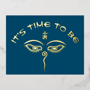 Wisdom-ogen van boeddha - Bodhnath - tempelogen Folie Feestdagen Briefkaart