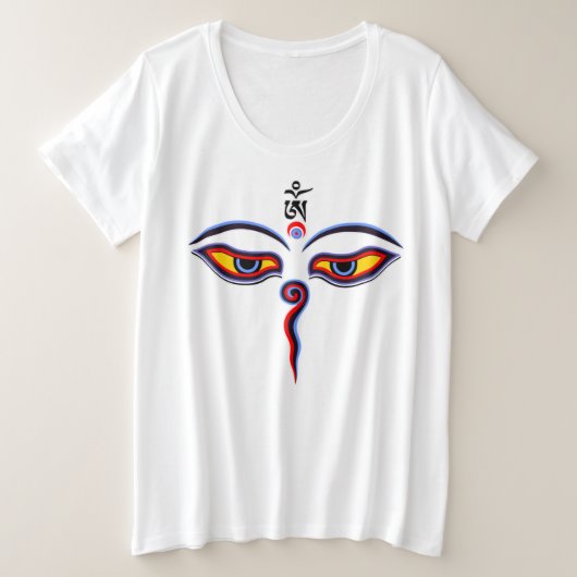 Wisdom-ogen van boeddha - Bodhnath - tempelogen Grote Maat T-shirt (Design voorkant)