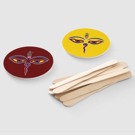 Wisdom-ogen van boeddha - Bodhnath - tempelogen Handwaaier (Niet-gemonteerd)