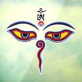Wisdom-ogen van boeddha - Bodhnath - tempelogen Raamsticker (Vel 3)