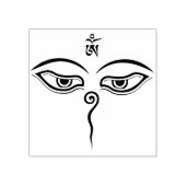 Wisdom-ogen van boeddha - Bodhnath - tempelogen Rubberstempel (Afrduk)