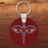 Wisdom-ogen van boeddha - Bodhnath - tempelogen Sleutelhanger (Voorkant)