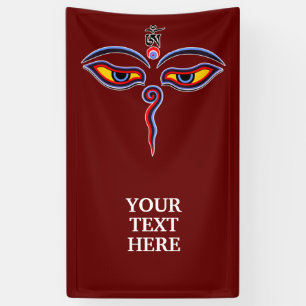 Wisdom-ogen van boeddha - Bodhnath - tempelogen Spandoek