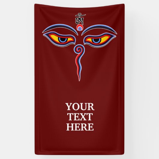 Wisdom-ogen van boeddha - Bodhnath - tempelogen Spandoek (Verticaal)